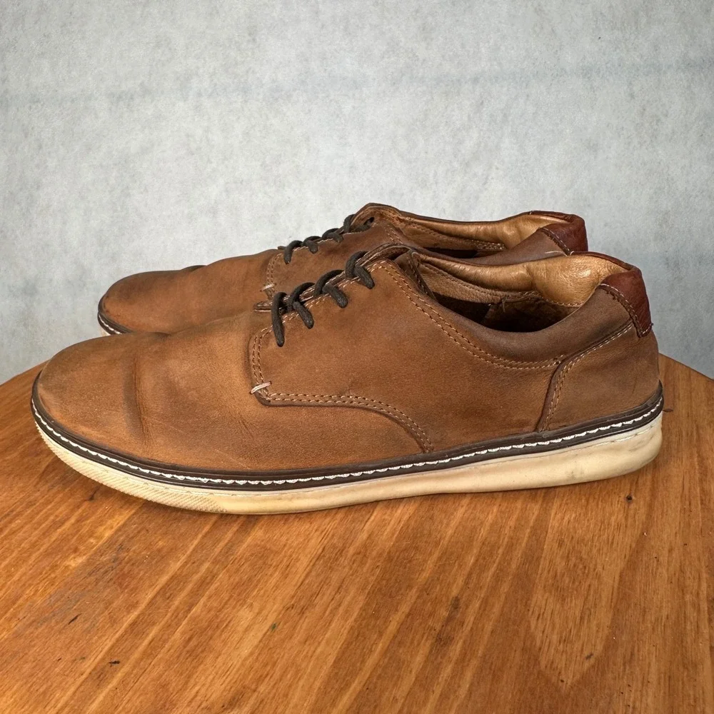 Johnston & Murphy McGuffey Derby Mens 9.5 Brown Good Nubuck Plain Toe Shoes